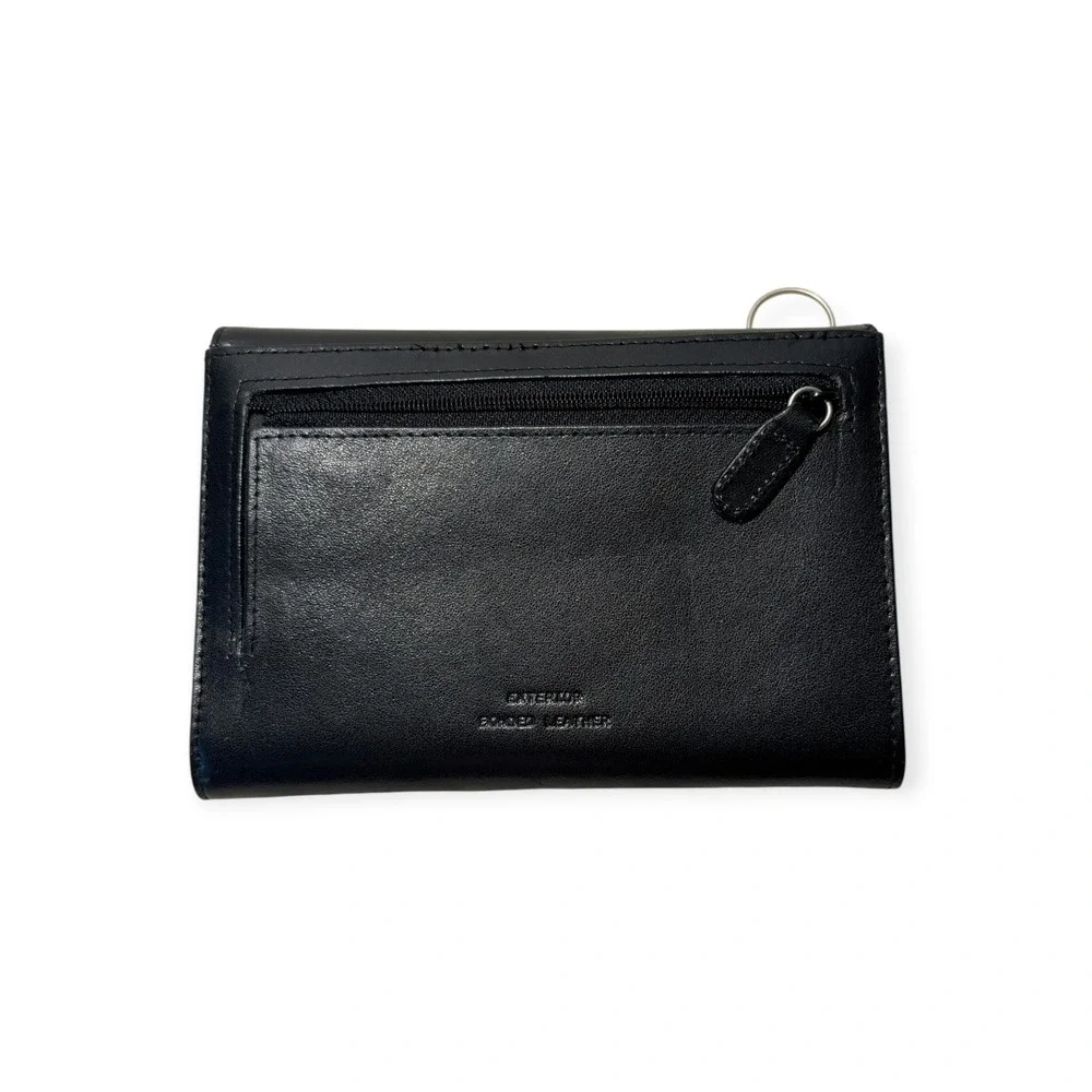 Samsonite Vintage Leather Wallet Y2K Tri-Color Croc Embossed Black Blue Orange